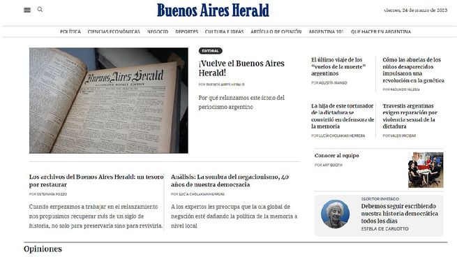  Buenos Aires Herald está de regreso
 