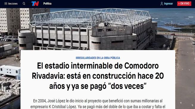  Respuesta pública a una nota de Canal 13, TN y TN.COM.AR sobre la edificación del Estadio Centenario
 