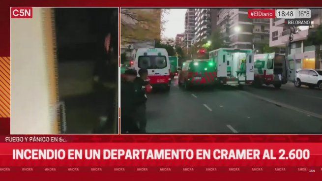  Incendio en Belgrano: evacuaron un edificio y cortaron la avenida Cramer
 