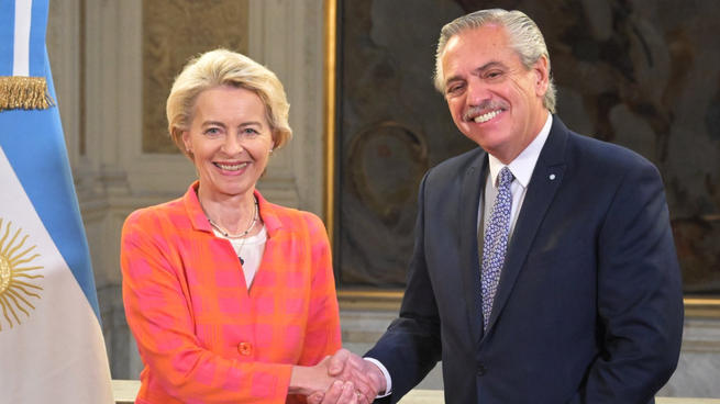  Acuerdo Mercosur-UE: Ursula Von der Leyen instó a Alberto Fernández y Lula a trabajar para alcanzar un compromiso
 